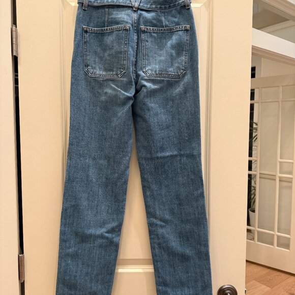 Veronica Beard Rinley Straight Leg High Rise Jeans Ankle lentgh Belted size 25 - Picture 6 of 9